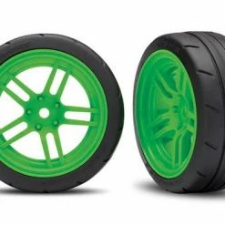 Traxxas Tires And Wheels Assembled Glued (split-spoke Green Wheels 1.9 Response Tires) (front) (2) (VXL Rated)