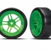 Traxxas Tires And Wheels - Glued (split-spoke Green - 1.9 Drift Tires