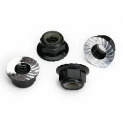 Traxxas Nuts 5mm Flanged Nylon Locking (aluminum Black-anodized Serrated) (4)