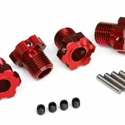 Traxxas Wheel Hubs Splined 17mm (red-anodized) (4)/ 4x5 GS (4) 3x14mm Pin (4)