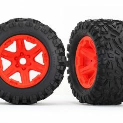 Traxxas Tires Wheels Assembled Glued (orange Wheels Talon EXT Tires Foam Inserts) (2) (17mm Splined) (TSM Rated)