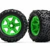 Traxxas Tires Wheels Assembled Glued (green Wheels Talon EXT Tires Foam Inserts) (2) (17mm Splined) (TSM Rated)