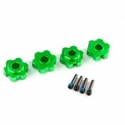 Traxxas Wheel Hubs Hex Aluminum (green-anodized) (4)/ 4x13mm Screw Pins (4)
