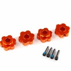 Traxxas Wheel Hubs Hex Aluminum (orange-anodized) (4)/ 4x13mm Screw Pins (4)