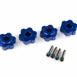 Traxxas Wheel Hubs Hex Aluminum (blue-anodized) (4)/ 4x13mm Screw Pins (4)