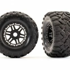 Traxxas Tires Wheels Assembled Glued (black Wheels Maxx All-Terrain Tires Foam Inserts) (2) (17mm Splined) (TSM Rated)