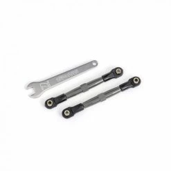 Traxxas Toe Links, Front (TUBES Charcoal Gray-anodised, 7075-T6 Aluminium, Stronger Than Titanium) (2) (assembled With Rod Ends And Hollow Balls)/ Aluminium Wrench (1) (fits Drag Slash)
