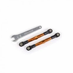 Traxxas Toe Links, Front (TUBES Orange-anodised, 7075-T6 Aluminium, Stronger Than Titanium) (2) (assembled With Rod Ends And Hollow Balls)/ Aluminium Wrench (1) (fits Drag Slash)