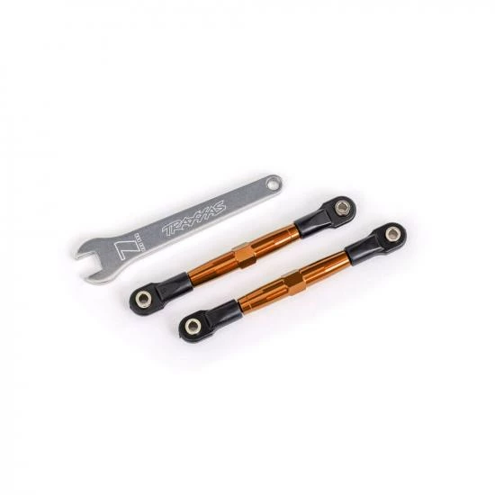 Traxxas Toe Links, Front (TUBES Orange-anodised, 7075-T6 Aluminium, Stronger Than Titanium) (2) (assembled With Rod Ends And Hollow Balls)/ Aluminium Wrench (1) (fits Drag Slash)