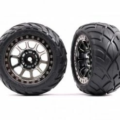 Traxxas Tyres + Wheels, Assembled (2.2 Black Chrome Wheels, Anaconda 2.2 Tyres With Foam Inserts) (2) (Bandit Rear))