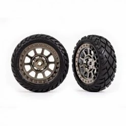 Traxxas Tyres + Wheels, Assembled (2.2 Black Chrome Wheels, Anaconda 2.2 Tyres With Foam Inserts) (2) (Bandit Front)