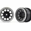 Traxxas Wheels, 2.2 (graphite Gray, Satin Chrome Beadlock) (2) (Bandit Rear)