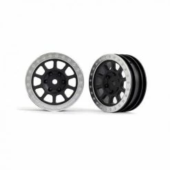 Traxxas Wheels, 2.2 (graphite Gray, Satin Chrome Beadlock) (2) (Bandit Front)