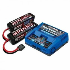 Traxxas ID Completer Pack With 1x TRX2973 EZ-Peak Live Dual Charger + 2 X TRX2890X LiPo 4S 6700mAh Battery