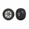 Traxxas Tyres + Wheels, Assembled, Glued (2.8) (RXT Black Chrome Wheels, Alias Tyres, Foam Inserts) (2WD Electric Rear) (2) (TSM Rated)
