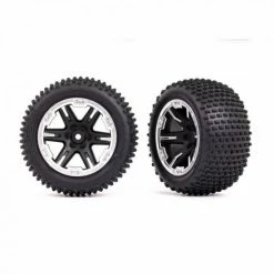 Traxxas Tyres + Wheels, Assembled, Glued (2.8) (RXT Black + Satin Wheels, Alias Tyres, Foam Inserts) (2WD Electric Rear) (2) (TSM Rated)