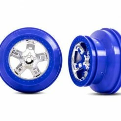 Traxxas Wheels, SCT Chrome, Blue Beadlock Style, Dual Profile (2.2 Outer 3.0 Inner) (2) (4WD Front/rear, 2WD Rear Only)