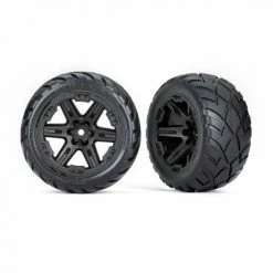 Traxxas Tyres + Wheels, Assembled, Glued (28) (RXT Black Wheels, Anaconda Tyres, Foam Inserts) (4WD Electric Front/rear, 2WD Electric Front Only) (2) (TSM Rated)