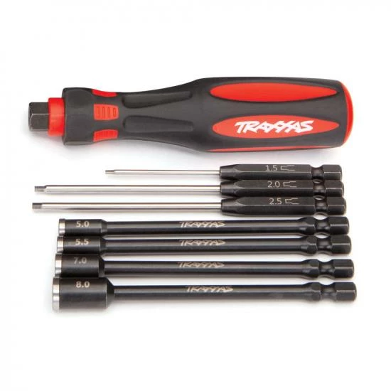 Traxxas Speed Bit Essentials Set, Hex And Nut Driver, 7-piece, Includes Premium Handle (Medium), Travel Pouch, Hex Drivers (straight 15mm, 20mm, 25mm) And Nut Drivers (50mm, 55mm, 70mm, And 80mm), 1 / 4 Drive - Image 8