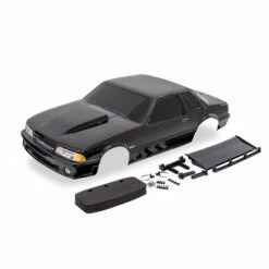 Traxxas Body, Ford Mustang, Fox Body, Black (painted, Decals Applied) (includes Side Mirrors, Wing, Wing Retainer, Rear Body Mount Posts, Foam Body Bumper, + Mounting Hardware)