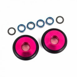 Traxxas Wheels, Wheelie Bar, 6061-T6 Aluminium (pink-anodised) (2)/ 5x8x2.5mm Ball Bearings (4)/ O-rings (2)/ 5x8x0.3mm TW (2)
