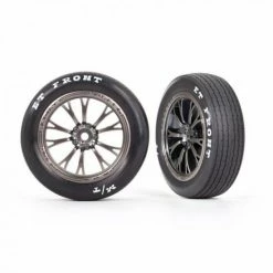 Traxxas Tyres + Wheels, Assembled, Glued (Weld Satin Black Chrome Wheels, Tyres, Foam Inserts) (front) (2)