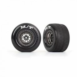 Traxxas Tyres + Wheels, Assembled, Glued (Weld Satin Black Chrome Wheels, Tyres, Foam Inserts) (rear) (2)