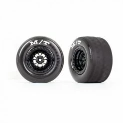 Traxxas Tyres + Wheels, Assembled, Glued (Weld Gloss Black Wheels, Tyres, Foam Inserts) (rear) (2)