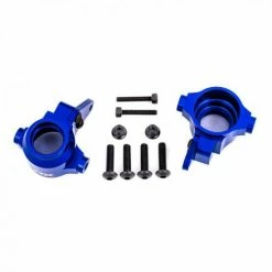 Traxxas Steering Blocks, 6061-T6 Aluminium (blue-anodised), Left + Right/ Steering Block Arms (2)
